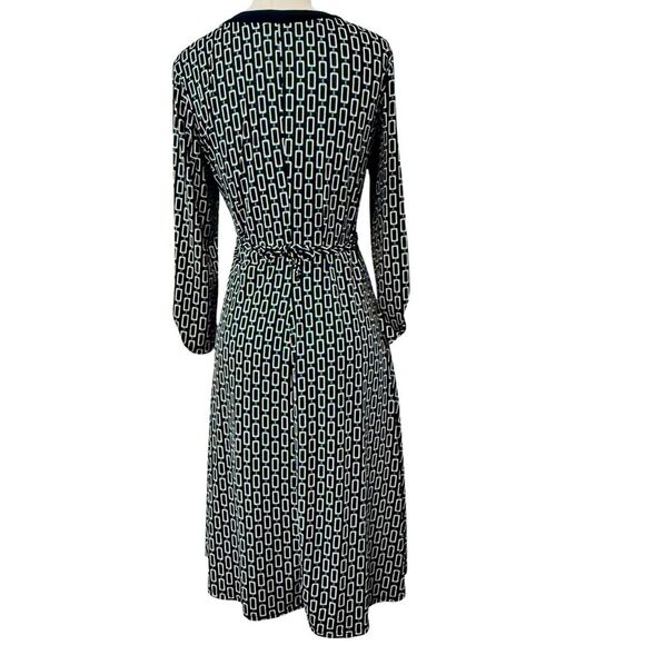 PerSeption Concept Navy Blue/White Geometric Chain Link Dress, Size Medium - Picture 5 of 7